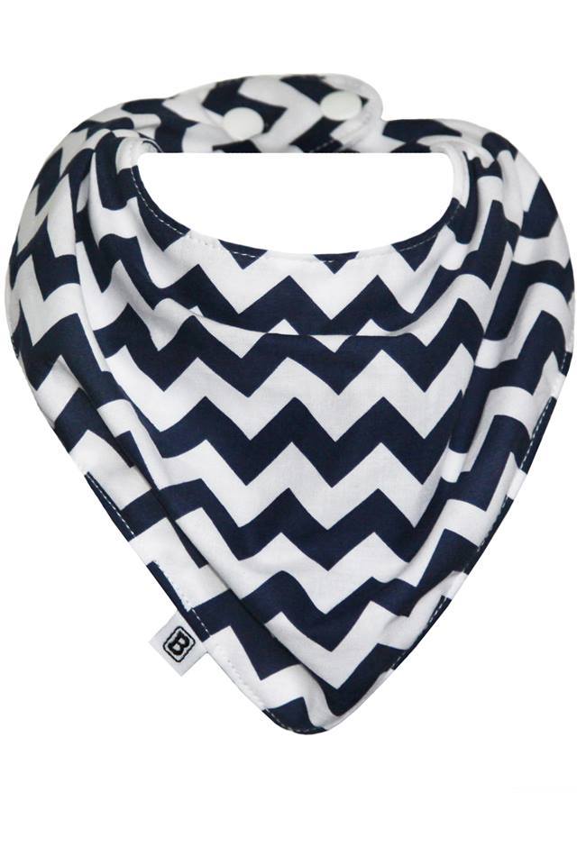 Bandana Bib - Navy Chevron